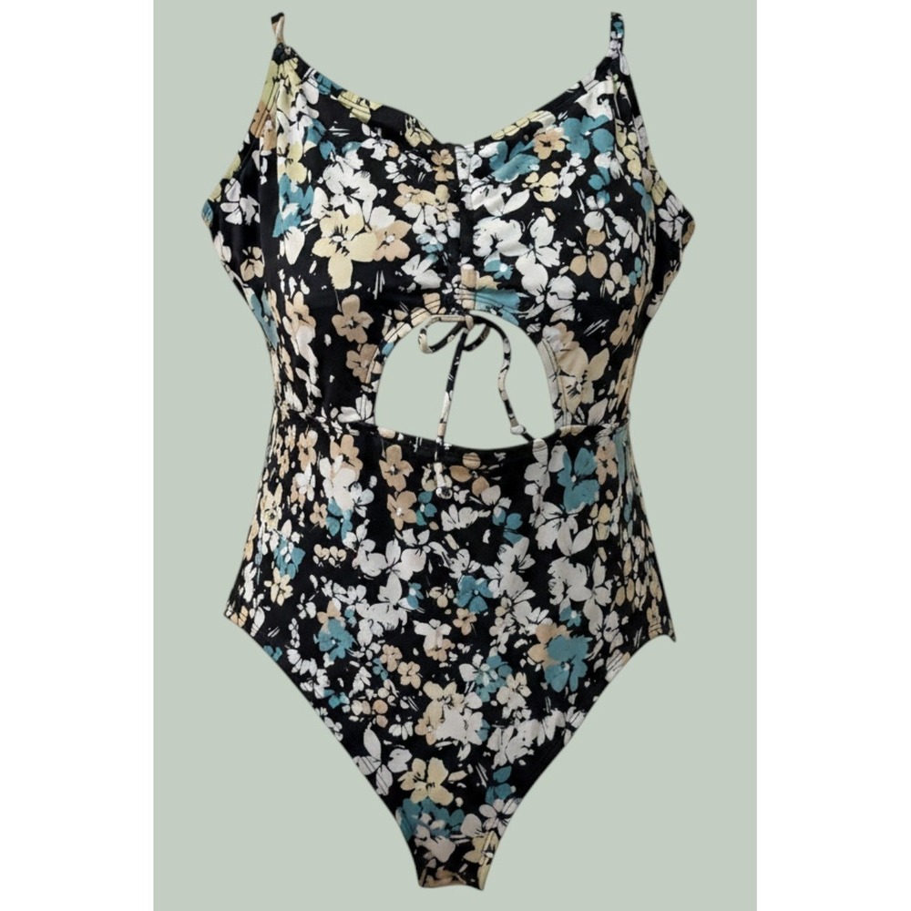 Beach Betty Swim Suit Size Small Tropical Floral Beachy Timeless